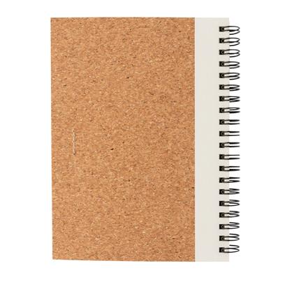 Cuaderno espiral de corcho con bolígrafo promocional